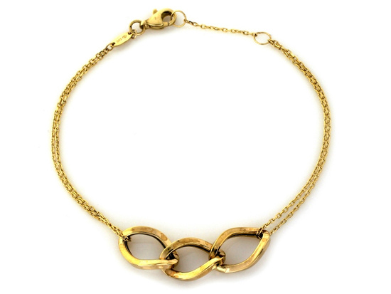 Bransoletka złota łańcuszkowa z trzema dużymi ogniwami