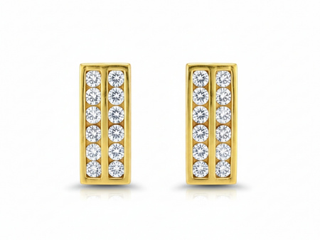Kolczyki złote sztyfty z cyrkoniami uniwersalne