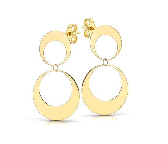 Złote kolczyki 333 koła - wiszące