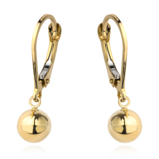 Złote kolczyki 585 z klasyczną kulka