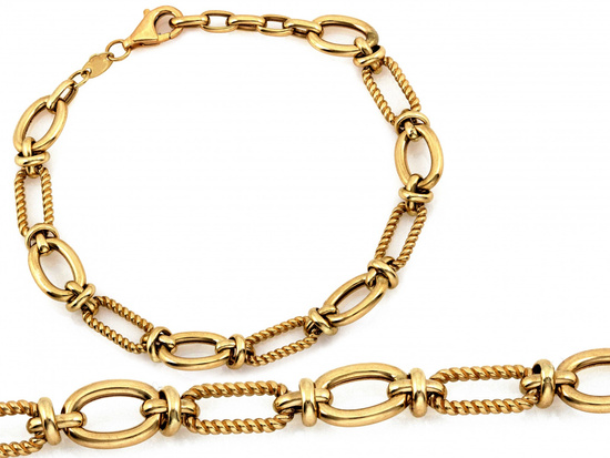 Złota bransoletka z dużych owalnych ogniw