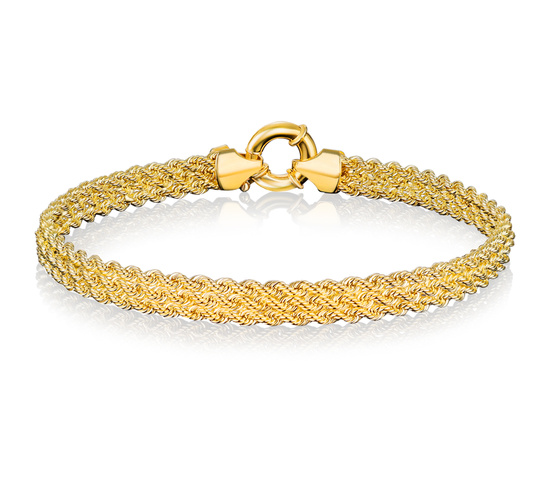 Złota bransoletka 585 kordel korda 