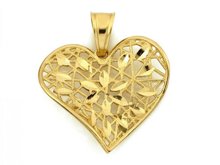 Zawieszka złota ażurowe serce