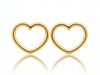 Kolczyki złote serce kontur na sztyfcie