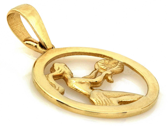 Zawieszka złota zodiak Panna okrągła