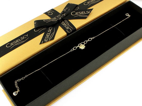 Złota bransoletka z koniczynką łańcuszkowa