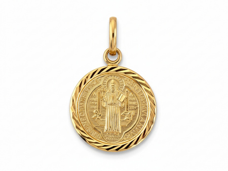 Medalik złoty św Benedykt