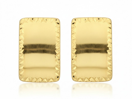 Kolczyki złote błyszczące blaszki angielskie zapięcie