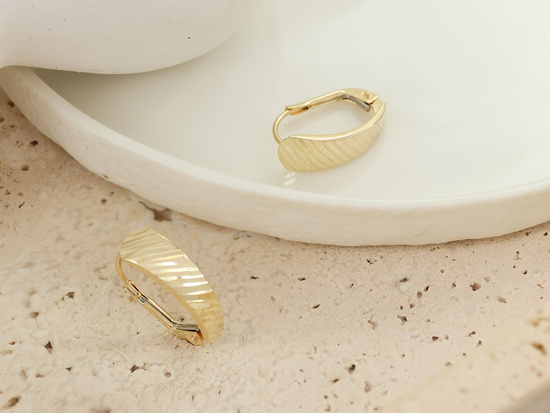 Kolczyki złote angielskie błyszczące bez kamieni