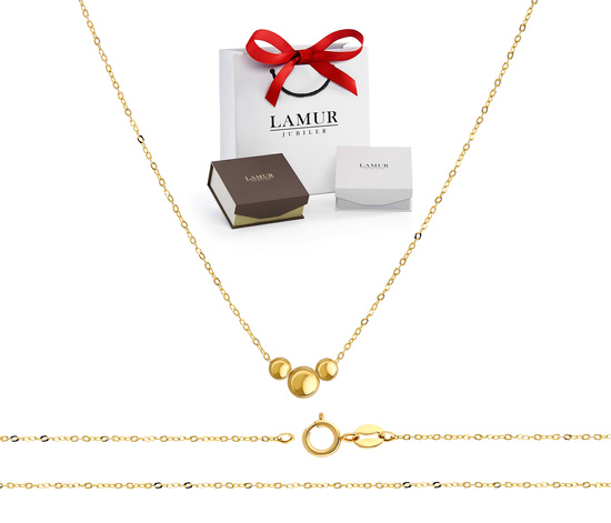 Złoty naszyjnik 585 z kuleczkami