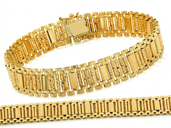 Bransoleta złota szeroka taśma