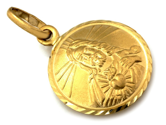 Złoty medalik dwustronny szkaplerz