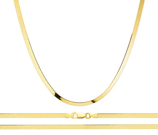 Złoty łańcuszek 585 taśma, żmijka 