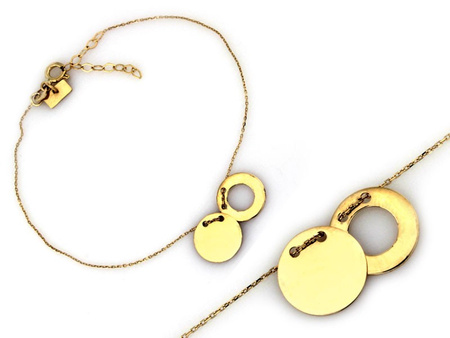 Złota bransoletka celebrytka kółko ring