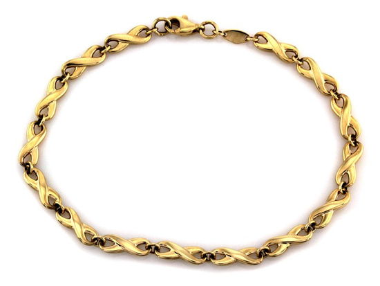 Złota bransoletka z sztywnymi nieskończonościami