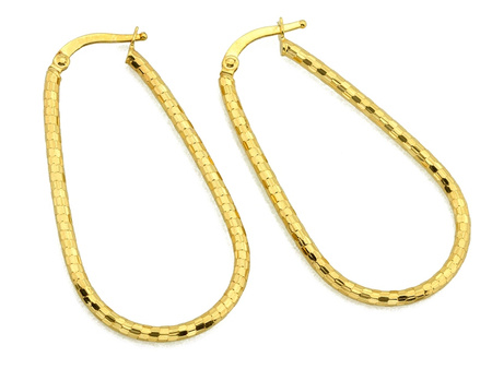 Kolczyki złote duże sztywne owalne