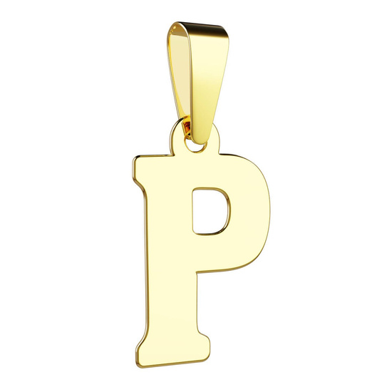 Złota literka P - zawieszka 585