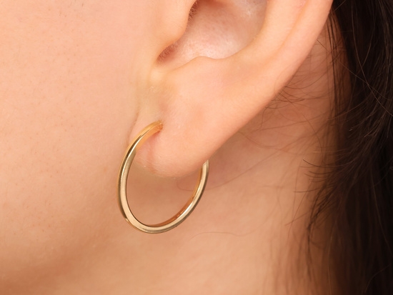 Kolczyki złote koła szarniry 21mm