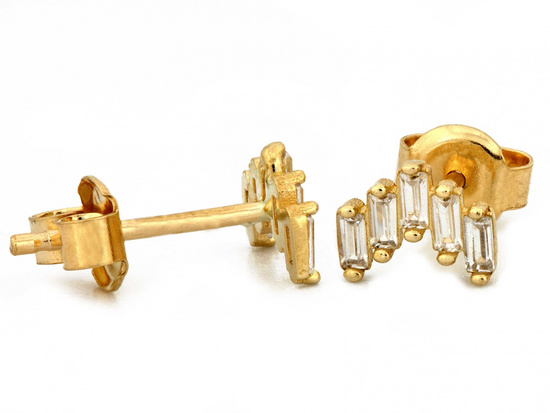 Kolczyki złote z cyrkoniami na sztyfcie