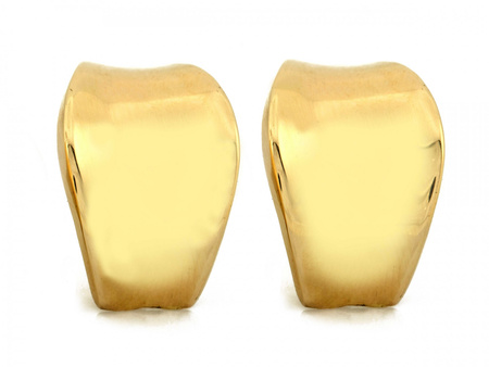 Kolczyki złote efektowne błyszczące okazałe blaszki na angielskim zapięciu