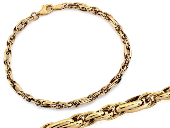 Bransoletka złota duże przeplatane ogniwa