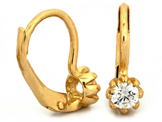 Kolczyki złote delikatne dla dziewczynki na komunie