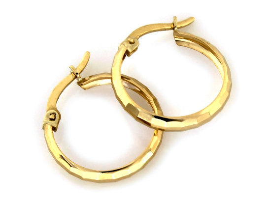 Złote kolczyki 19mm zdobione