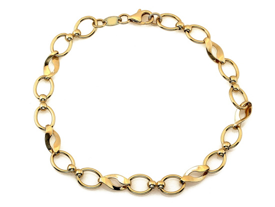 Bransoletka złota z owalnych ogniw