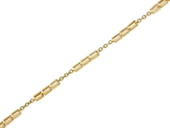 Modna złota bransoletka z dużych ogniw łączone łańcuszki