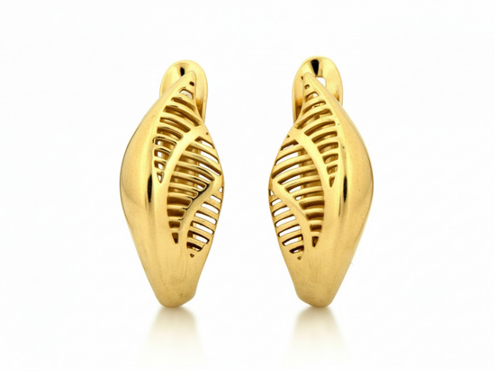 Kolczyki złote angielskie do każdej stylizacji bez kamieni angielskie zapięcie