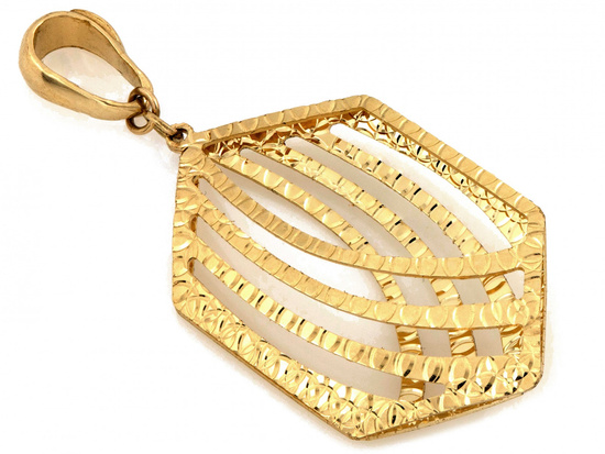 Zawieszka złota duża ażurowa geometryczna