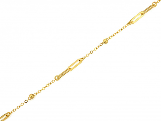 Bransoletka złota modna z kulkami i dużymi ogniwami