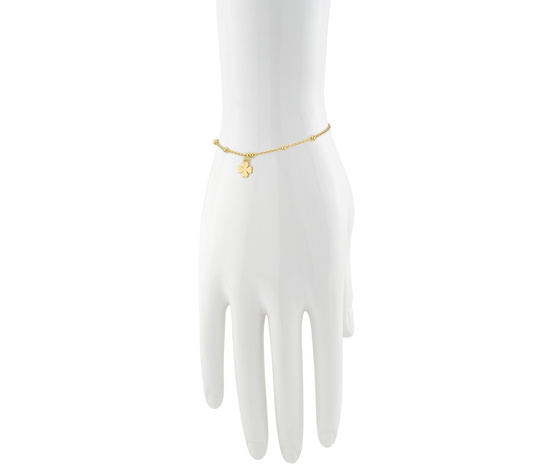 Złota bransoletka 925 koniczynka z kuleczkami - 17,5 - 19,5 cm