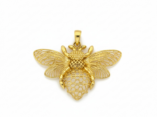 Zawieszka złota duża ażurowa pszczoła