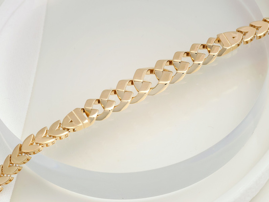 Bransoletka złota poszerzana elementowa