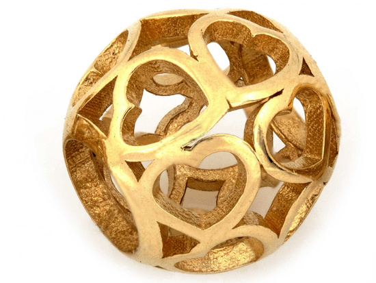 Ażurowa złota kulka charms do bransoletki beads