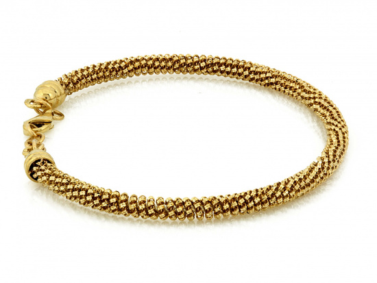 Bransoletka złota sztywna bangle z kuleczek