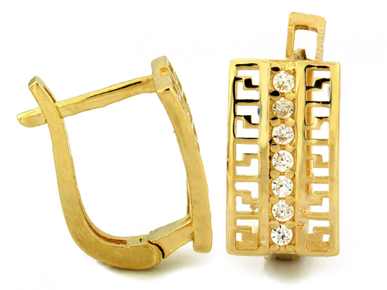 Kolczyki angielskie modowy wzór grecka droga