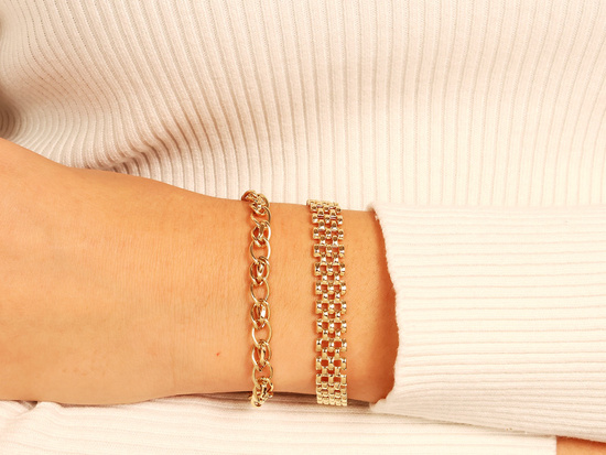 Bransoletka złota łańcuszkowa z dużych ogniw