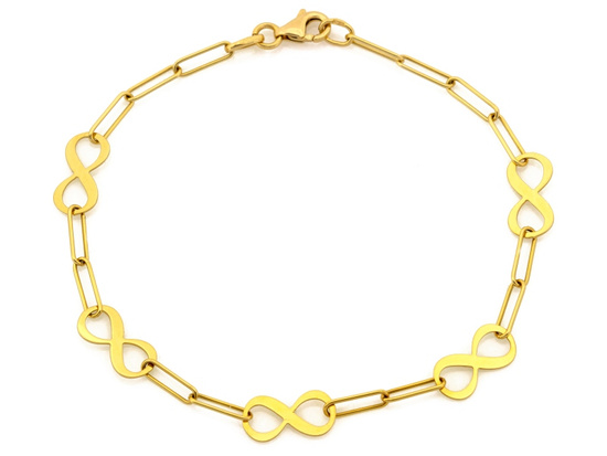 Bransoletka złota z nieskończonością