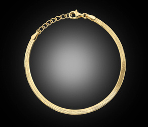 Złota bransoletka 925 taśma, żmijka - 17,5 - 20,5 cm
