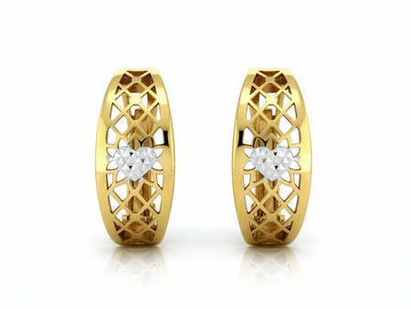 Kolczyki angielskie ażurowe z małym sercem