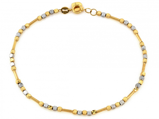 Bransoletka złota z kostkami z rureczkami