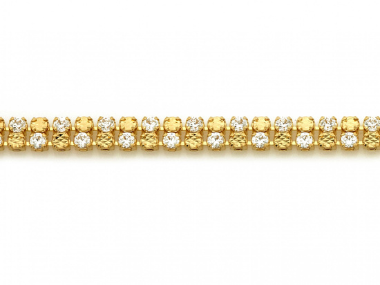 Złota bransoletka dwurzędowa z cyrkoniami