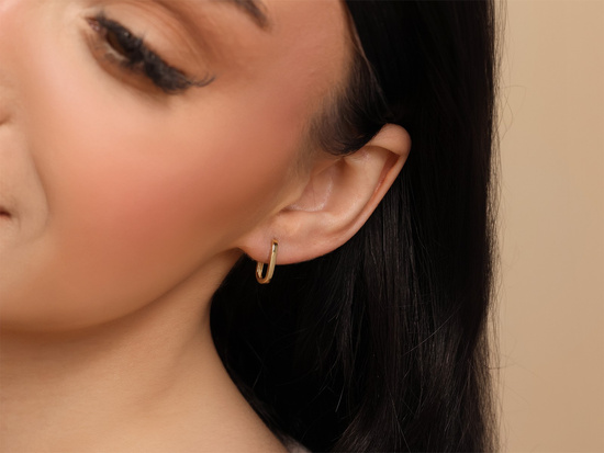 Kolczyki złote angielskie koła kwadratowe