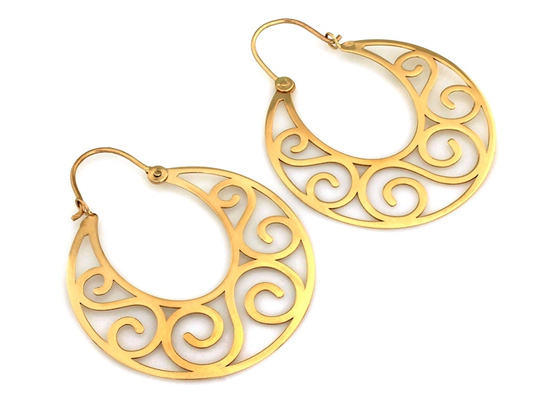 Kolczyki złote okrągłe ażurowe efektowne