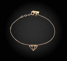 Złota bransoletka 333 diament