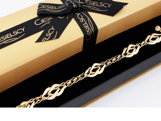 Bransoleta złota z dużych ogniw okazała efektowna