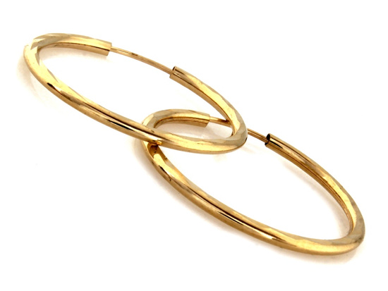 Kolczyki złote koła szarnir 25mm