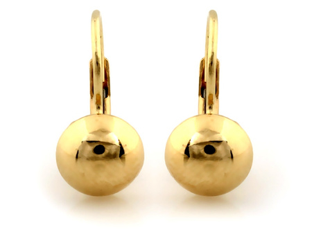 Kolczyki złote jak pinezki na zapięciu angielskim